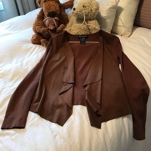 Faux Suede and Nylon Sweater